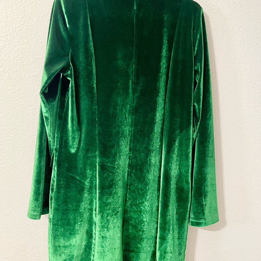 Double Breasted Crushed Velvet Blazer | Emerald Green | Small - Picture 4 of 5